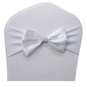 White Bow Chair Sashes for Party, Bridal shower, baby shower set of 39